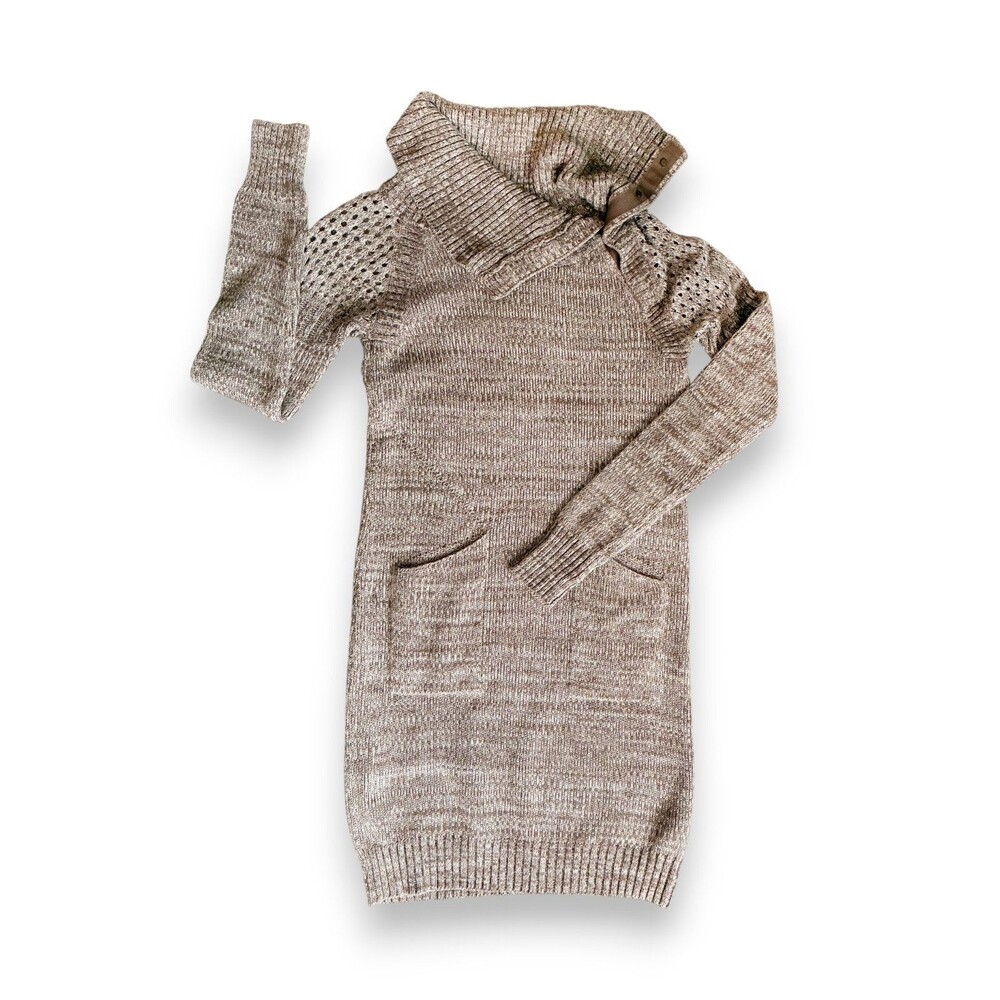 prAna Archer Organic Cotton Wool Cowl Neck Sweater Dress Fall Cabincore - Small